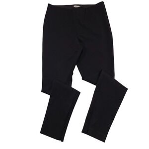 H&M Black High Waist Stretch Dress Pants Women's Size 12 Slit Ankle